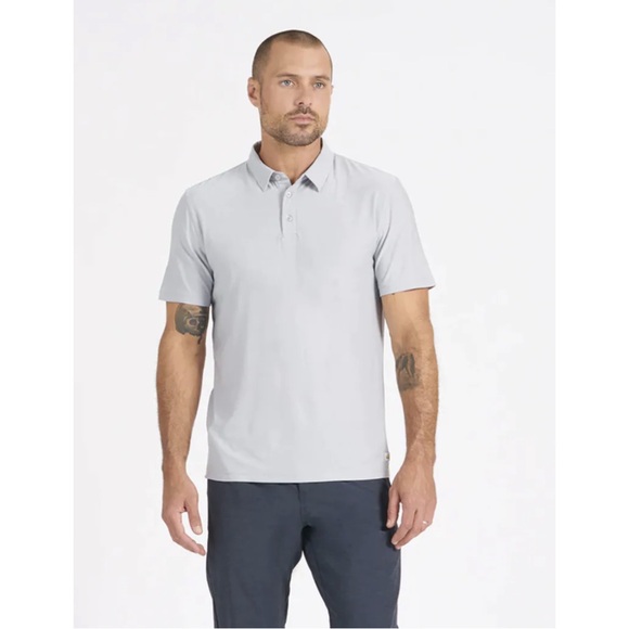 Vuori Heather Short Sleeve Performance Strato Tech Polo light  Gray - Picture 1 of 9